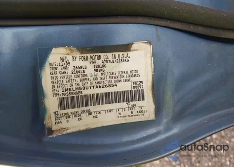 1999 Mercury Sable Ls из США, поврежденный, VIN 1MEFM53S9XG603893